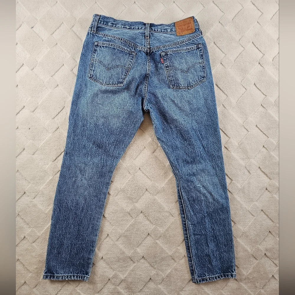Levi's 501 White Oak Denim Slim Straight Leg Jean Mens 32x28 Distressed